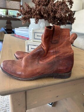 Frye Leather Pull-On Ankle Boots - Brown